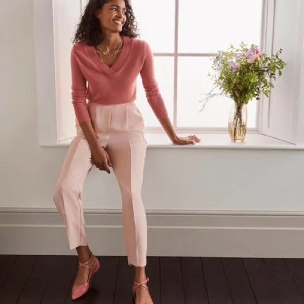 Boden 14 Albemarle Pull On Crepe Trousers Milkshake Light Pink. EUC!